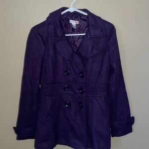 Body Central purple Double-Breasted Peacoat size S